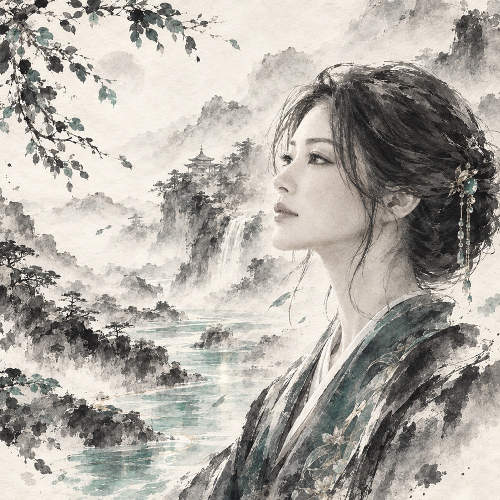 霊水の世界観を描いたイメージイラスト